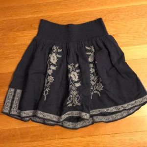 J. Crew embroidered pull on skirt